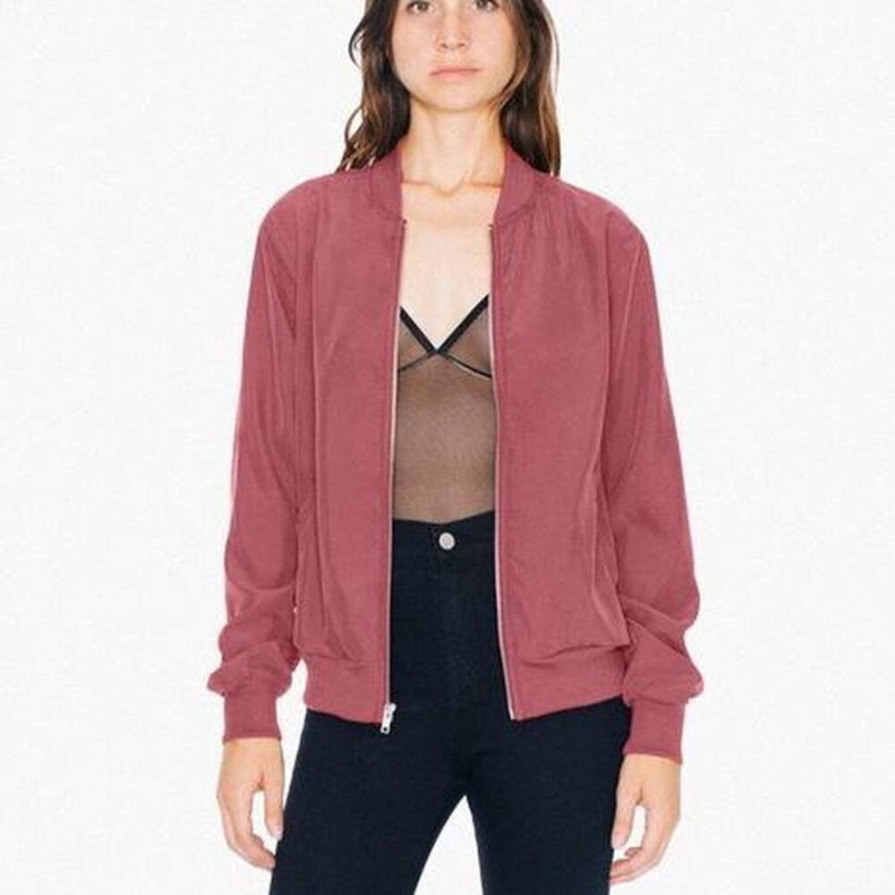 American Apparel Bomber Jacket - Dusty Rose - Size M - Good Condition